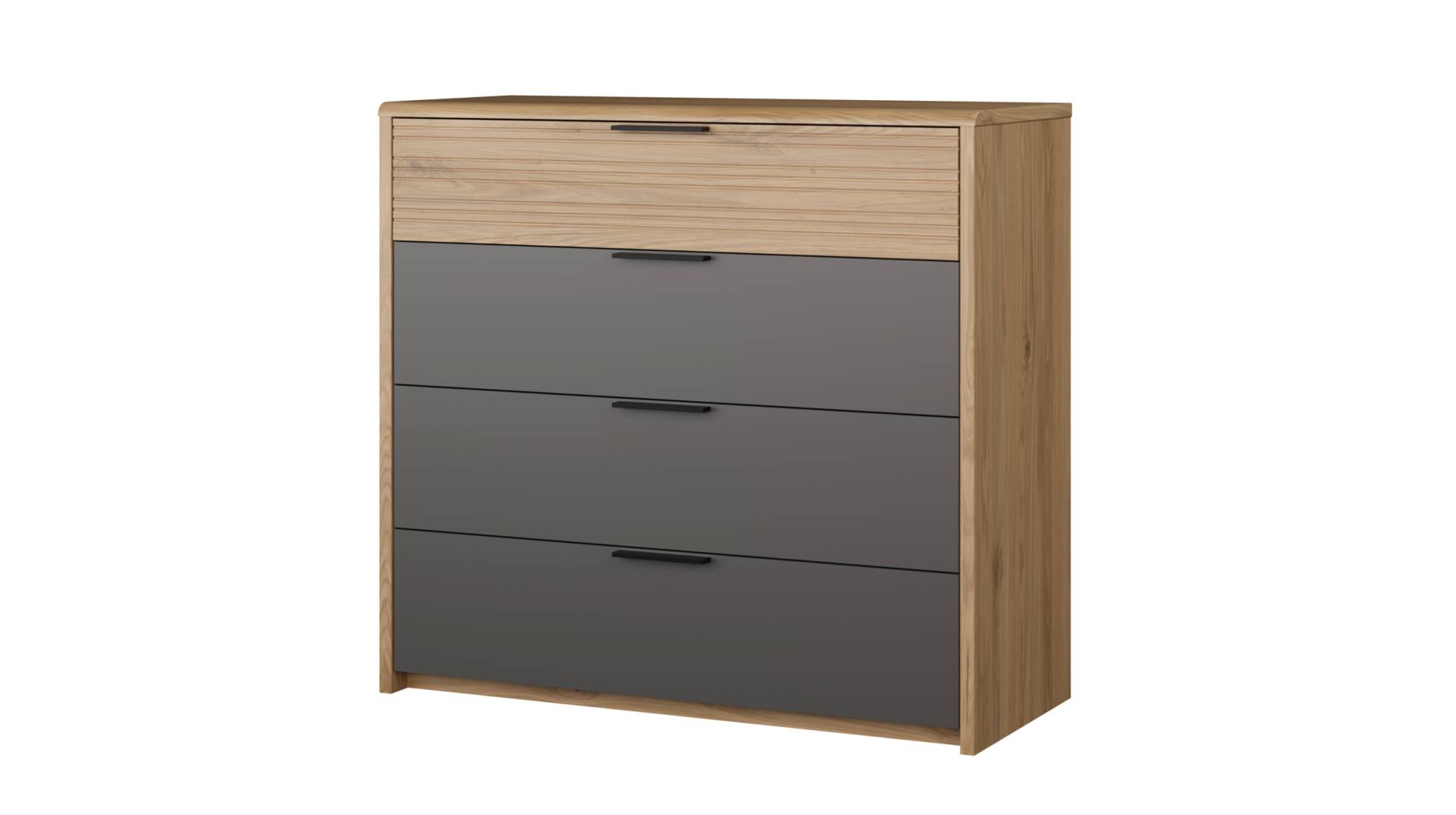 Kommode grau Wildeiche - 4 Schubladen - 100 cm - VALPECULA von Die Möbelfundgrube