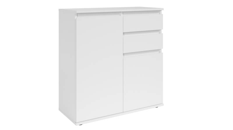 Kommode mit 2 Schubladen weiß 80 x 35 cm - 2-türig - BRESTA Kommode mit 2 Schubladen weiß 80 x 35 cm - 2-türig - BRESTA von Die Möbelfundgrube