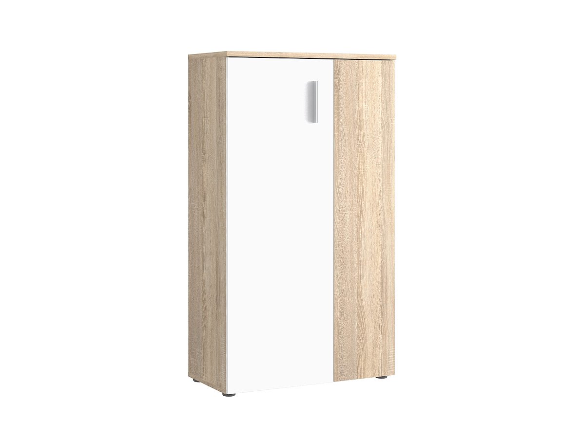 Kommode mit 2 Türen Sonoma Eiche - weiß 69 cm - BOOTS von Die Möbelfundgrube