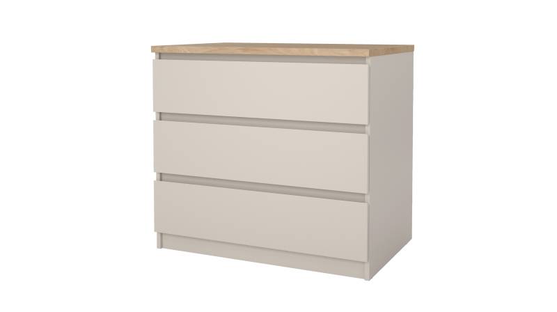 Kommode mit 3 Schubladen beige - Jackson Hickory 77 cm - NAIA Kommode mit 3 Schubladen beige - Jackson Hickory 77 cm - NAIA von Die Möbelfundgrube