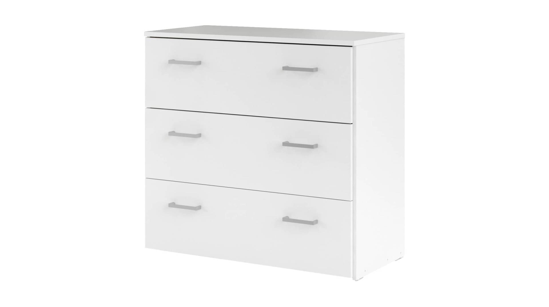 Kommode mit 3 Schubladen weiss 74 x 70 cm - SPACE von Die Möbelfundgrube