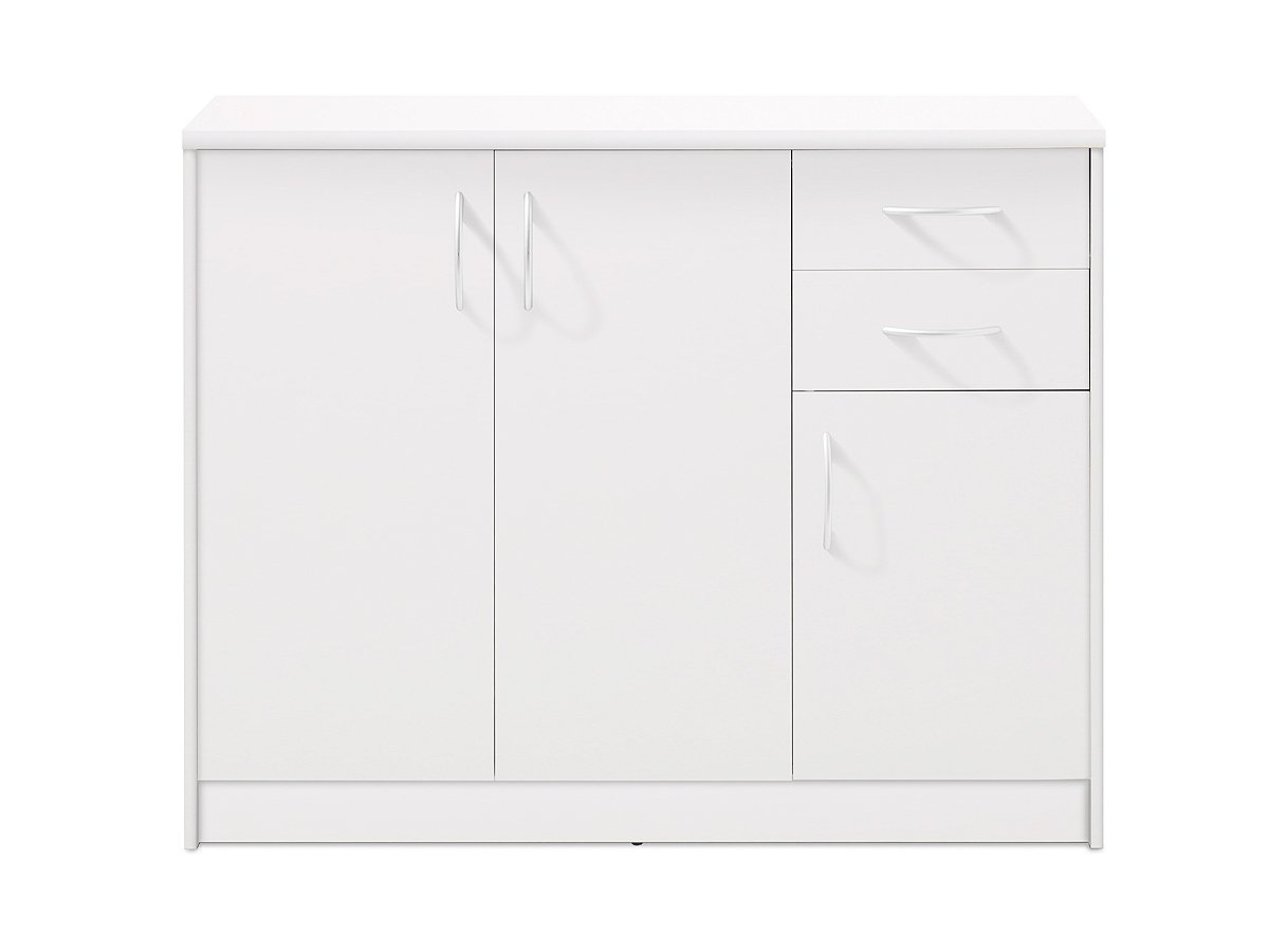 Kommode mit 3 Türen weiß 109 cm - OPTIMUS von Die Möbelfundgrube