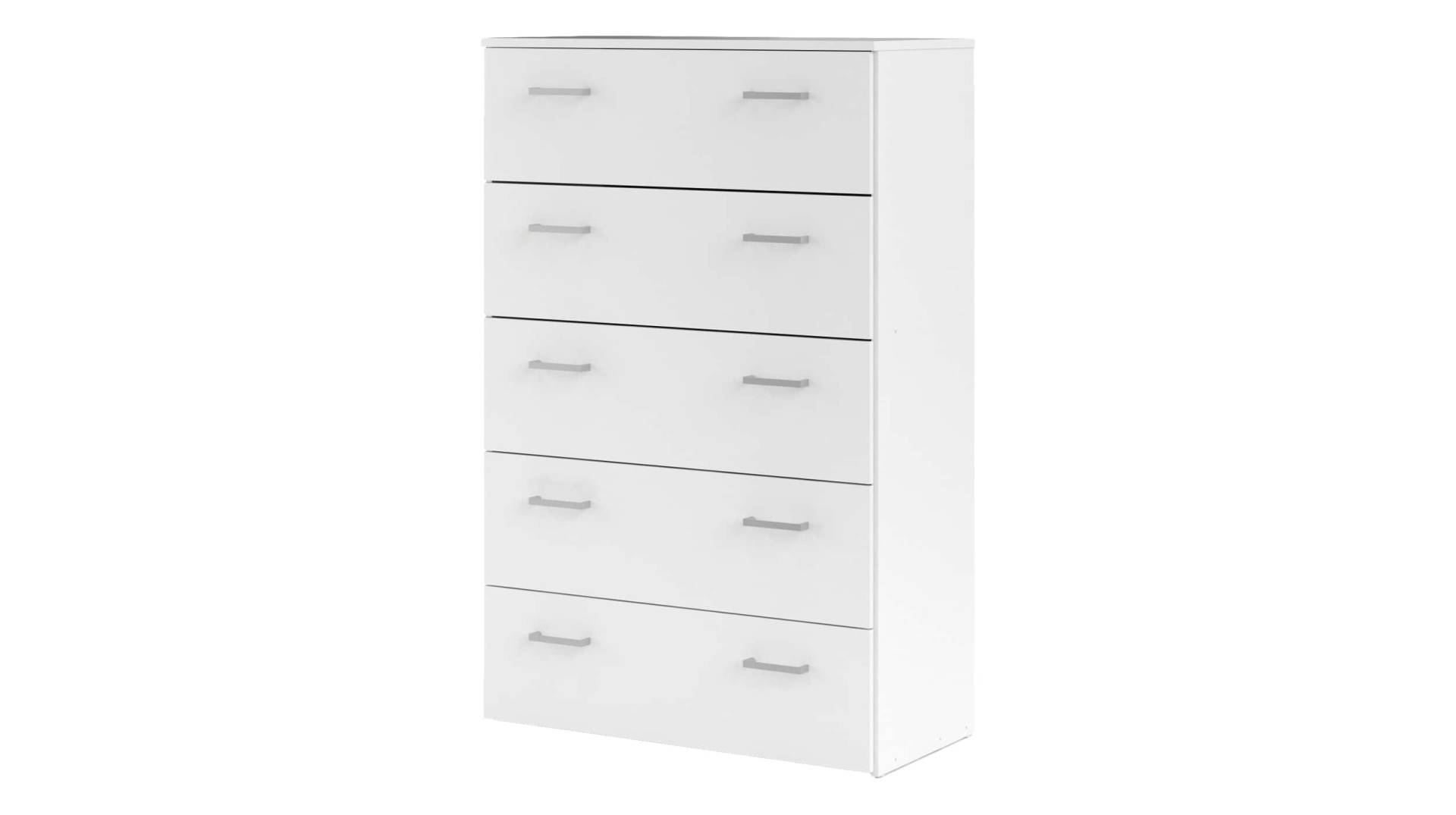 Kommode mit 5 Schubladen weiss 74 x 115 cm - SPACE von Die Möbelfundgrube