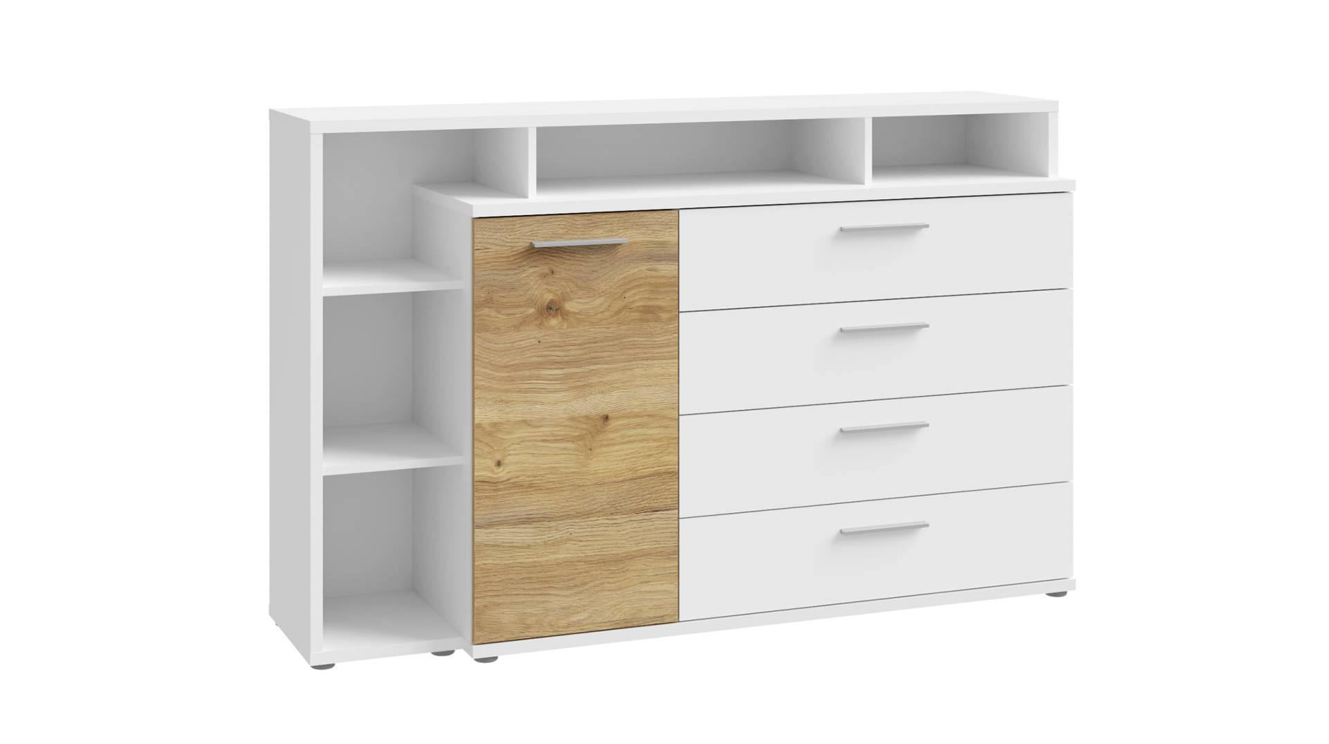 Kommode weiß Artisan Eiche 153 x 42 cm - MAYACUS Kommode weiß Artisan Eiche 153 x 42 cm - MAYACUS von Die Möbelfundgrube