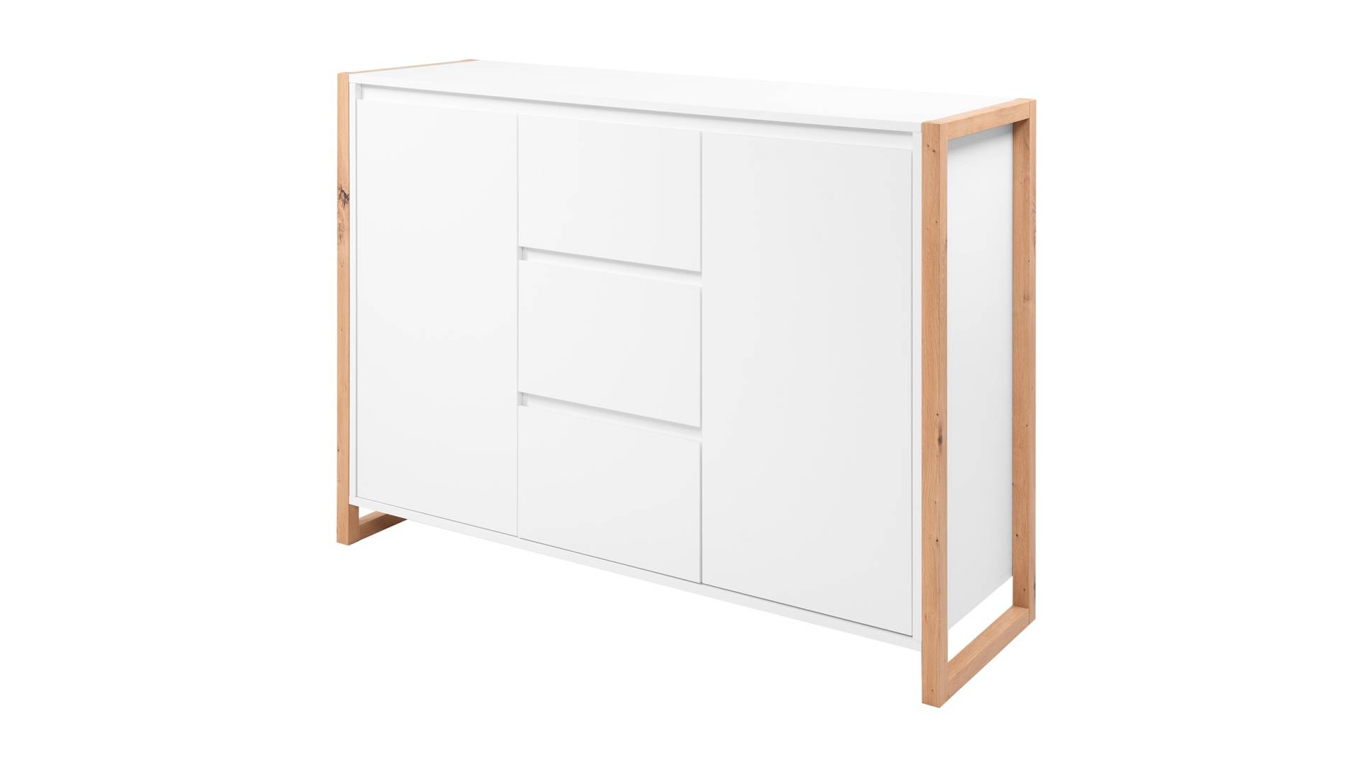 Kommode weiß Artisan Eiche 2-türig 120 x 40 cm - DENVER von Die Möbelfundgrube