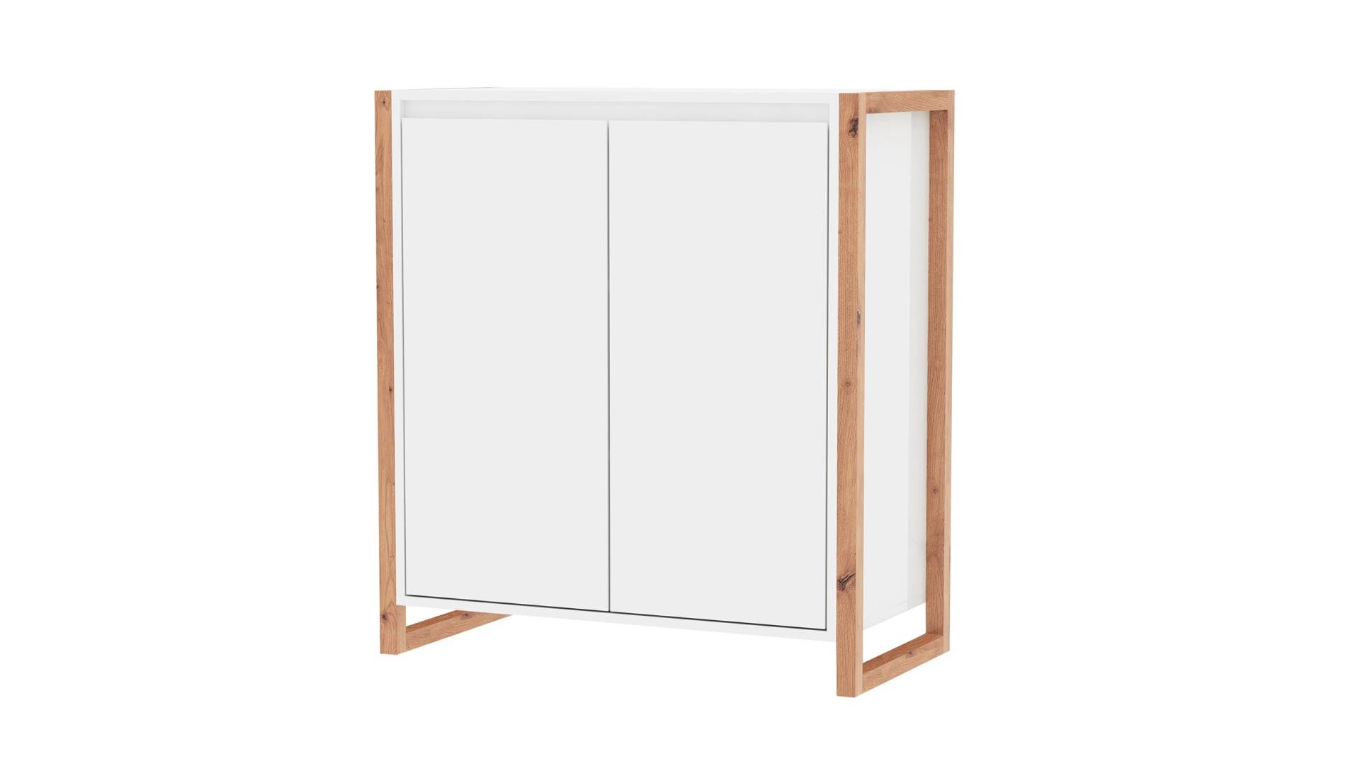 Kommode weiß Artisan Eiche 2-türig 80 x 40 cm - DENVER von Die Möbelfundgrube