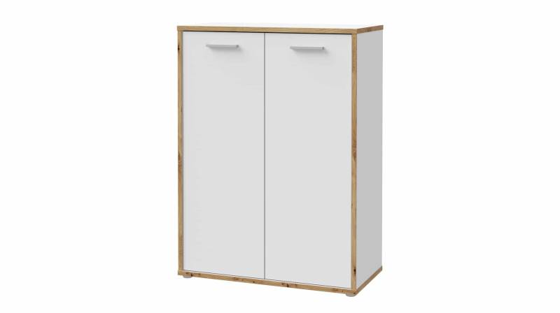 Kommode weiß - Artisan Eiche 85 x 115 cm 2-türig - KEFLAVIK von Die Möbelfundgrube
