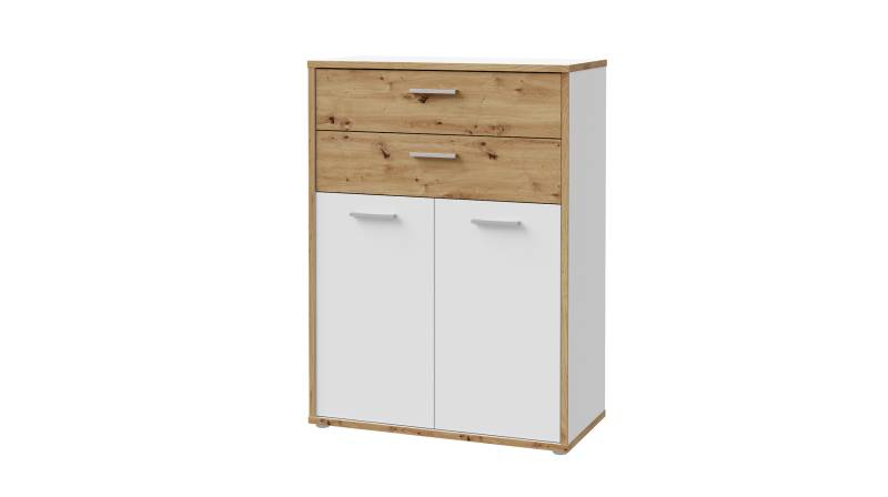 Kommode weiß - Artisan Eiche 85 x 115 cm - KEFLAVIK von Die Möbelfundgrube