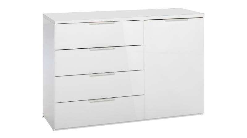 Kommode weiß hochglanz 120 x 83 cm 4 Schubladen - MUNDI von Die Möbelfundgrube