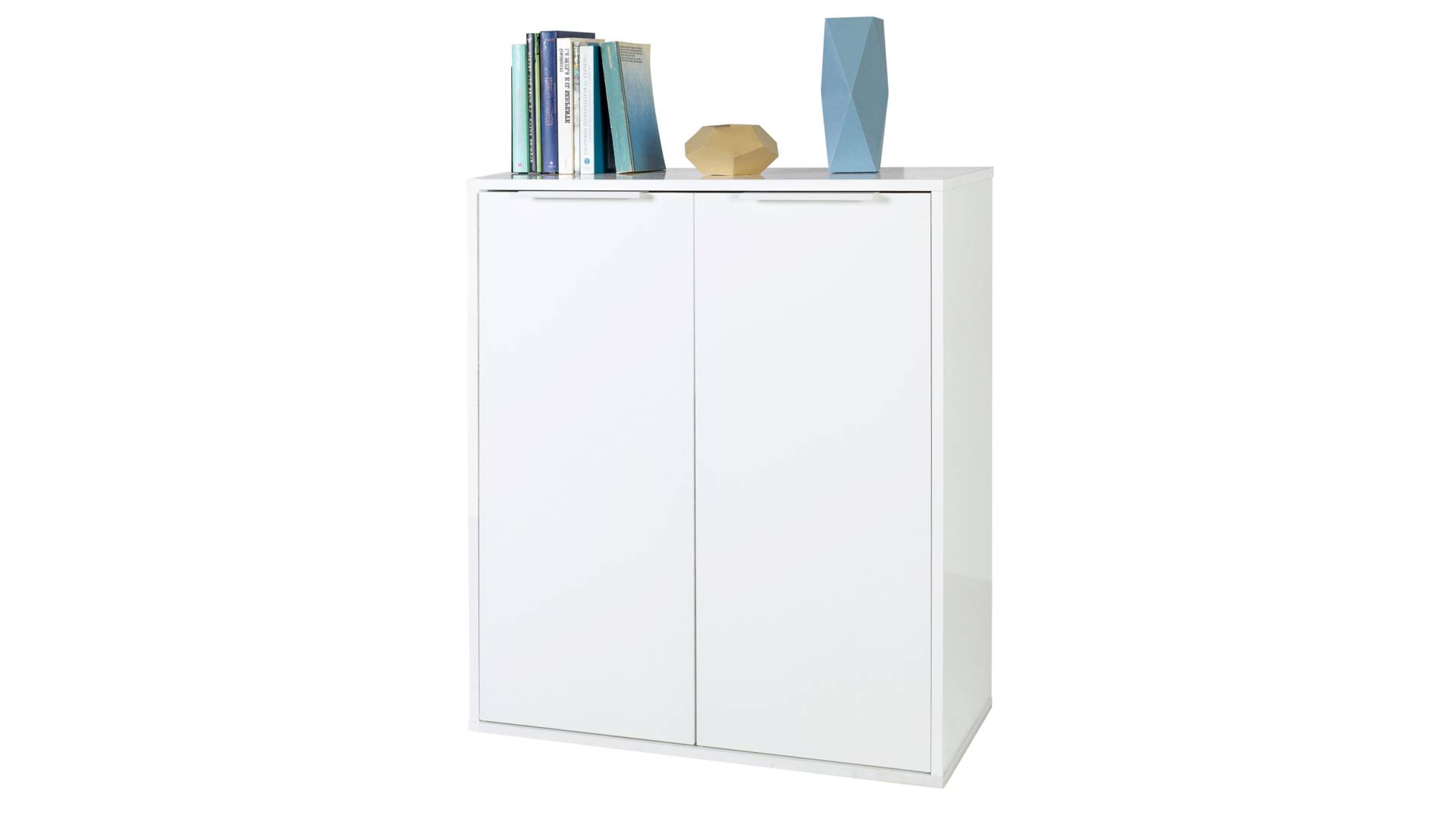 Kommode weiß hochglanz 72 x 88 cm - 2-türig - ESPRESSO von Die Möbelfundgrube