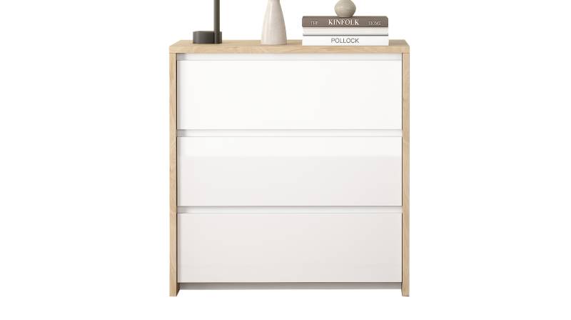 Kommode weiß hochglanz - Jackson Hickory 80 cm x 48 cm - NEXT von Die Möbelfundgrube