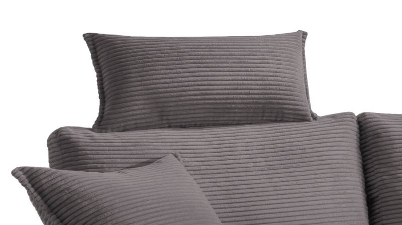 Kopfstütze Cord grau - 75 x 52 cm - SUMMER von Die Möbelfundgrube