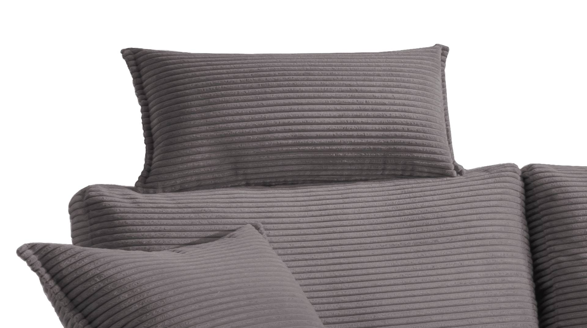 Kopfstütze Cord grau - 75 x 52 cm - SUMMER von Die Möbelfundgrube