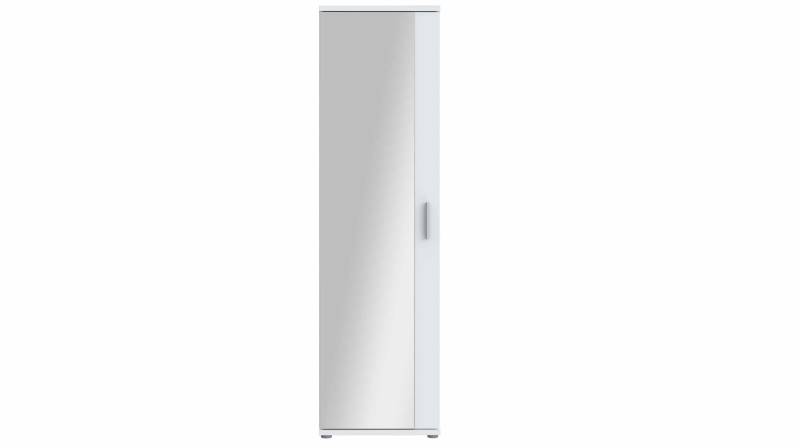 Mehrzweckschrank mit Spiegel weiß 50 x 179 cm - NET von Die Möbelfundgrube