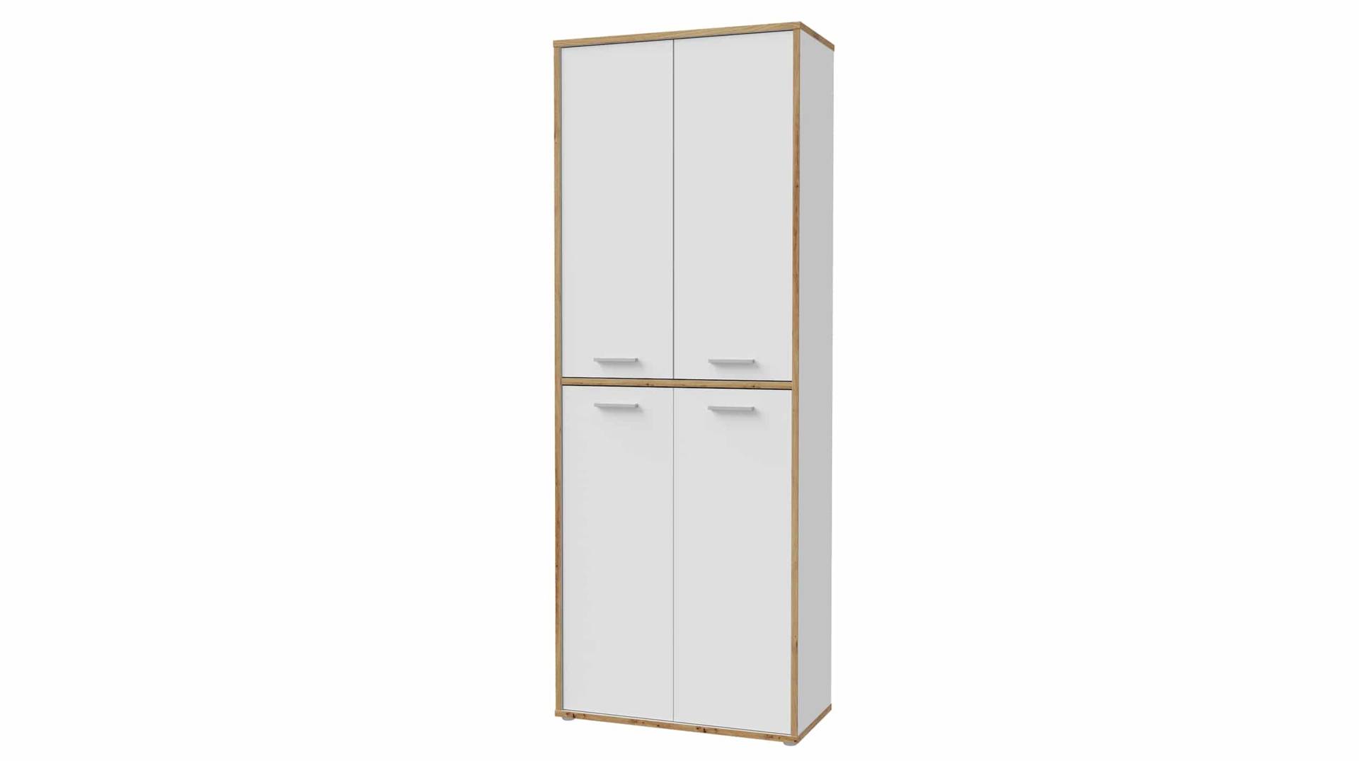 Mehrzweckschrank weiß - Artisan Eiche 226 cm - KEFLAVIK von Die Möbelfundgrube