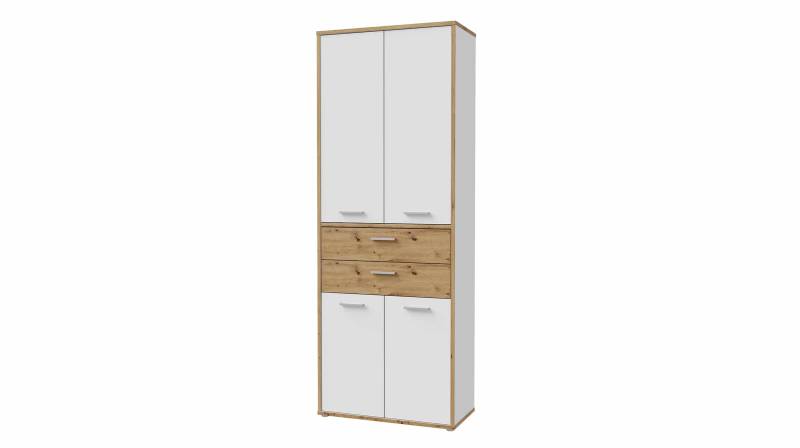 Mehrzweckschrank weiß - Artisan Eiche 85 x 226 cm - KEFLAVIK von Die Möbelfundgrube