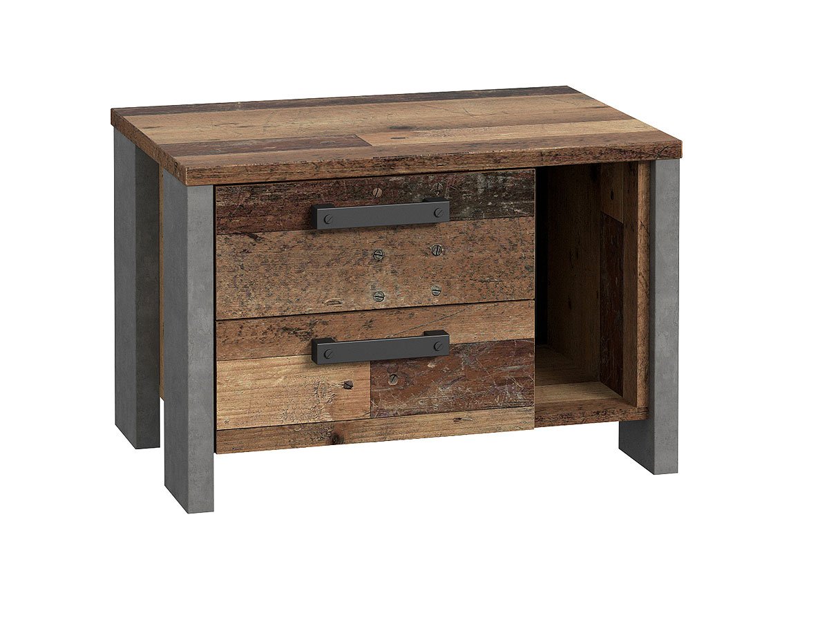 Nachttisch Old Wood - grau 62 x 42 cm - CLIF von Die Möbelfundgrube