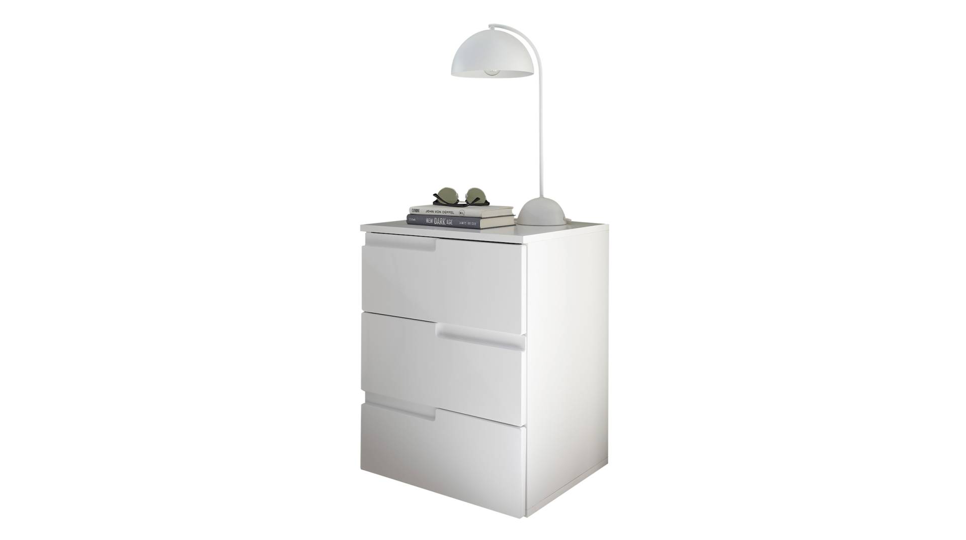 Nachttisch weiß hochglanz 46 x 61 cm 3 Schubladen - SPICE Nachttisch weiß hochglanz 46 x 61 cm 3 Schubladen - SPICE von Die Möbelfundgrube