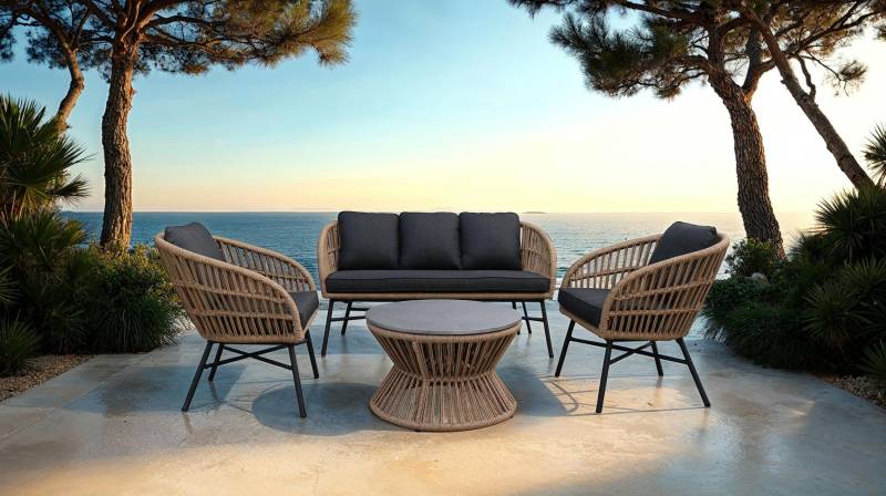 Gartenmöbel Set 4-teilig Tisch 70 x 40 cm - LUNO von Die Möbelfundgrube