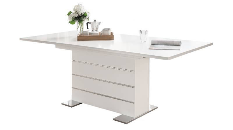 Säulentisch 160 - 200 cm weiß - ausziehbar - MANTOVA Säulentisch 160 - 200 cm weiß - ausziehbar - MANTOVA von Die Möbelfundgrube