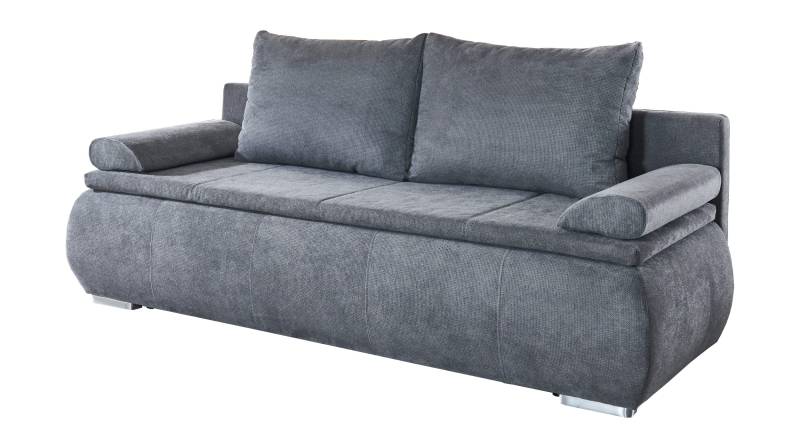 Schlafsofa grau Bettkasten Dauerschläfer Federkern 207 cm - LENON von Die Möbelfundgrube