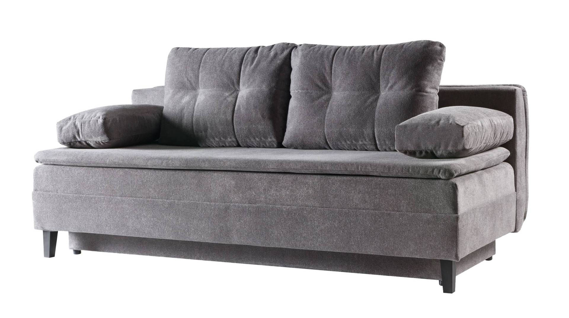 Schlafsofa grau mit Bettkasten 200 x 98 cm - SARINA von Die Möbelfundgrube