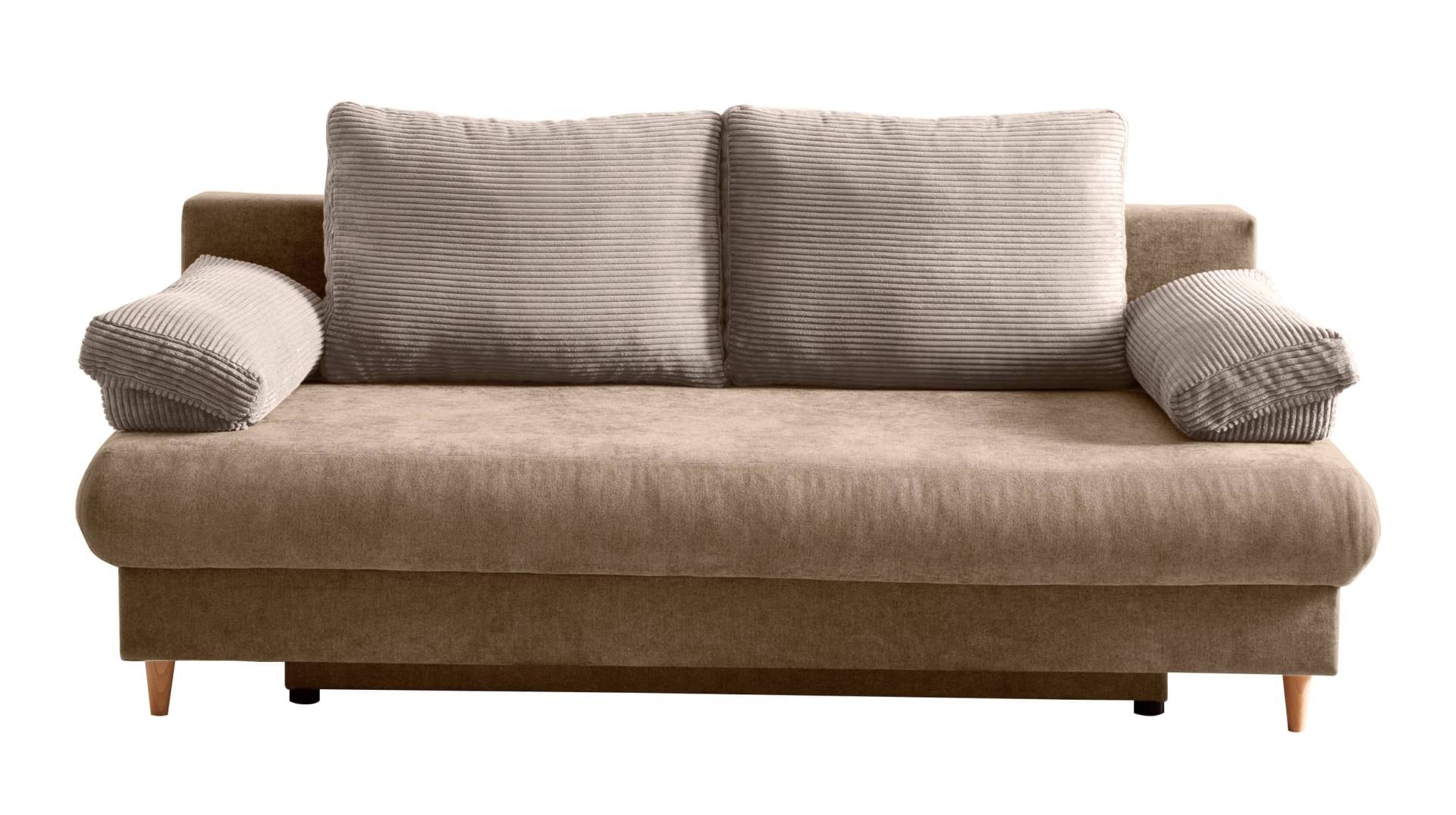 Schlafsofa mit Bettkasten braun 201 x 93 cm - ARI von Die Möbelfundgrube