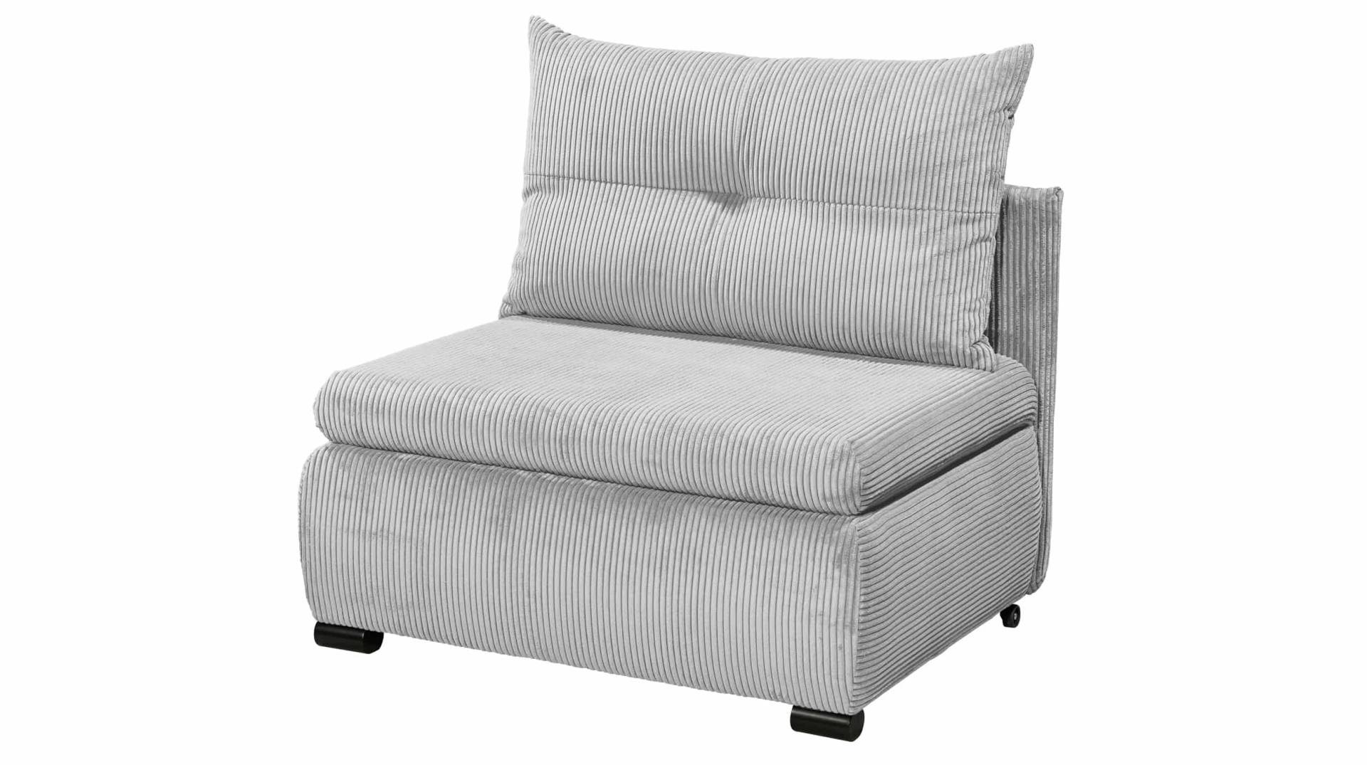 Schlafsofa mit Bettkasten Cordbezug grau 103 x 83 cm - TED von Die Möbelfundgrube