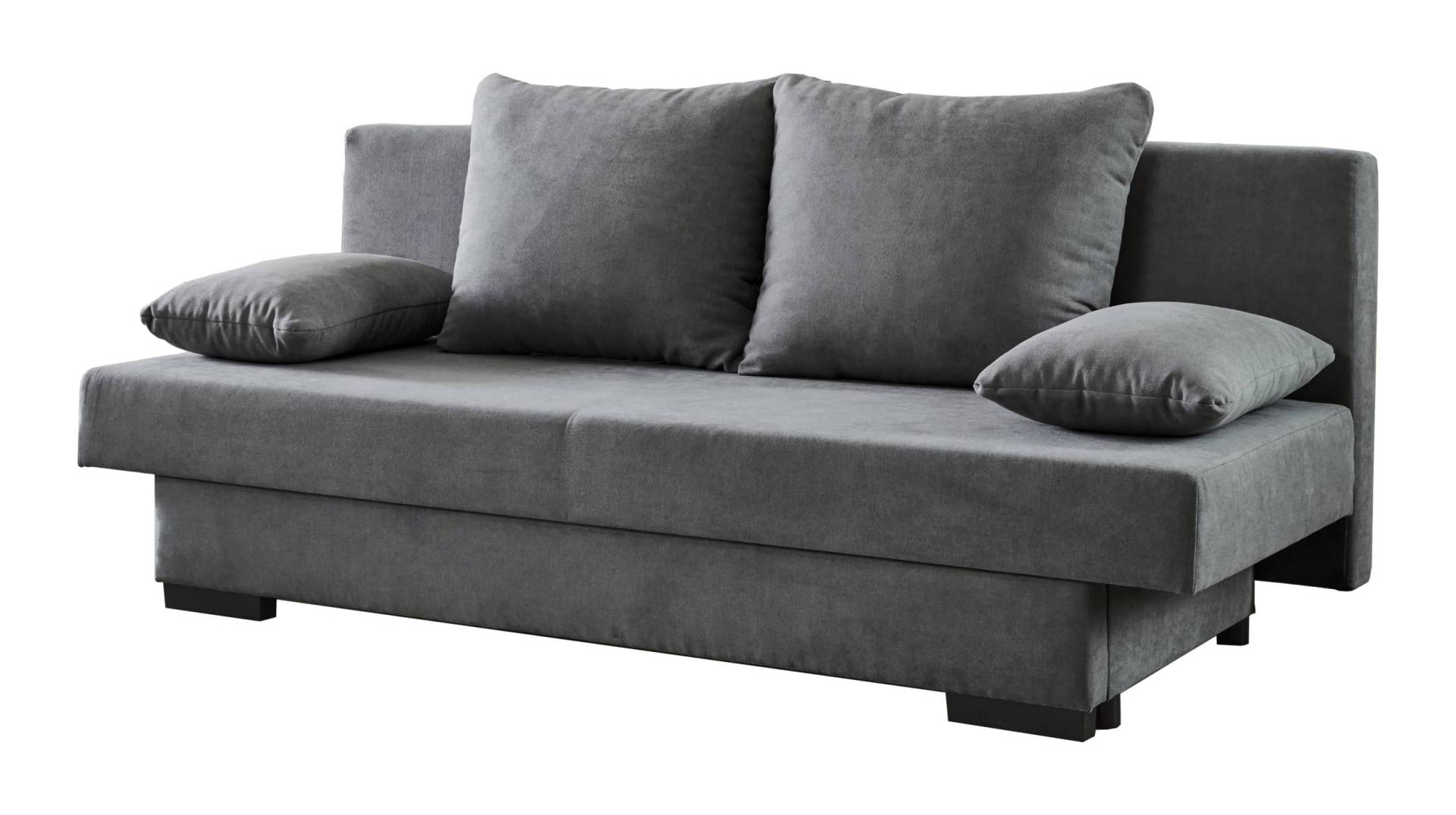 Schlafsofa mit Bettkasten anthrazit 137 x 190 cm - GRONINGEN von Die Möbelfundgrube