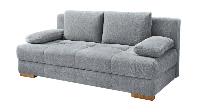 Schlafsofa mit Bettkasten grau 203 cm Dauerschläfer - CALLI von Die Möbelfundgrube