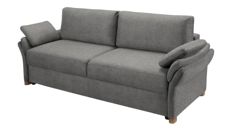 Schlafsofa mit Bettkasten grau 242 x 104 cm - ANDREW von Die Möbelfundgrube