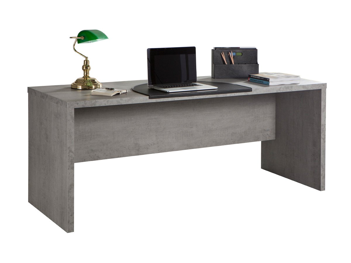 Schreibtisch in Betonoptik 180 cm - PRATICO von Die Möbelfundgrube