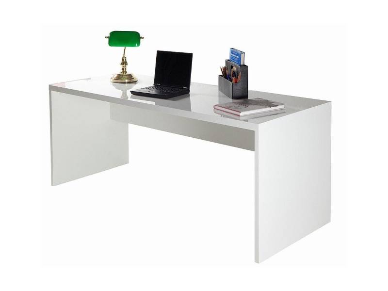 Schreibtisch weiß Hochglanz 180 cm - KRONOS von Die Möbelfundgrube