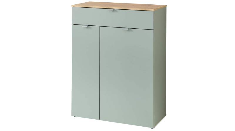 Schuhschrank grün - Artisan Eiche 78 x 103 cm - BARI von Die Möbelfundgrube