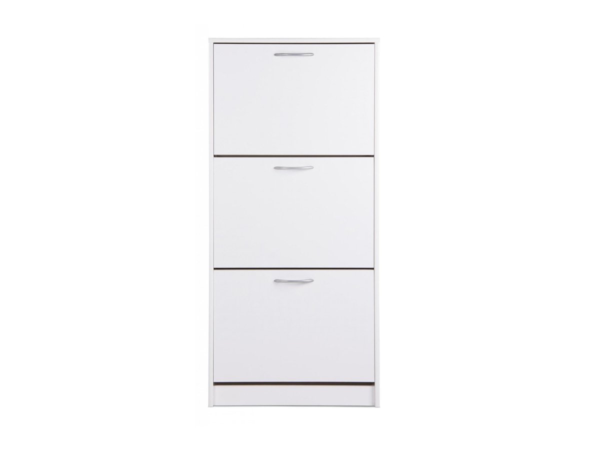 Schuhschrank weiß 58 x 124 cm 3 Türen - MAINZ 1 von Die Möbelfundgrube