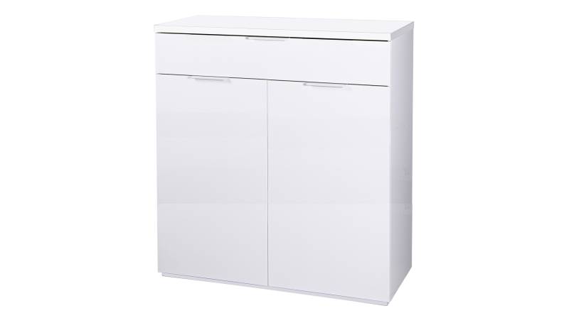 Schuhschrank weiß hochglanz 82 x 102 cm 2 Türen - MUNDI von Die Möbelfundgrube