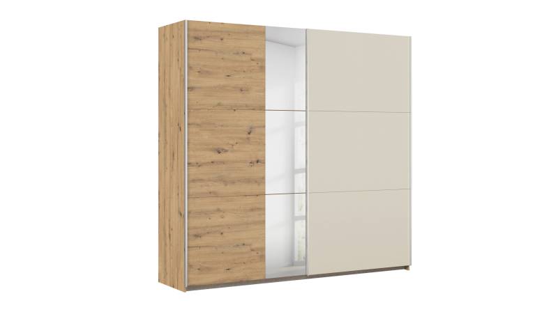 Schwebetürenschrank beige Eiche Spiegel 218 cm - rauch - MONTARIO Schwebetürenschrank beige Eiche Spiegel 218 cm - rauch - MONTARIO von Die Möbelfundgrube