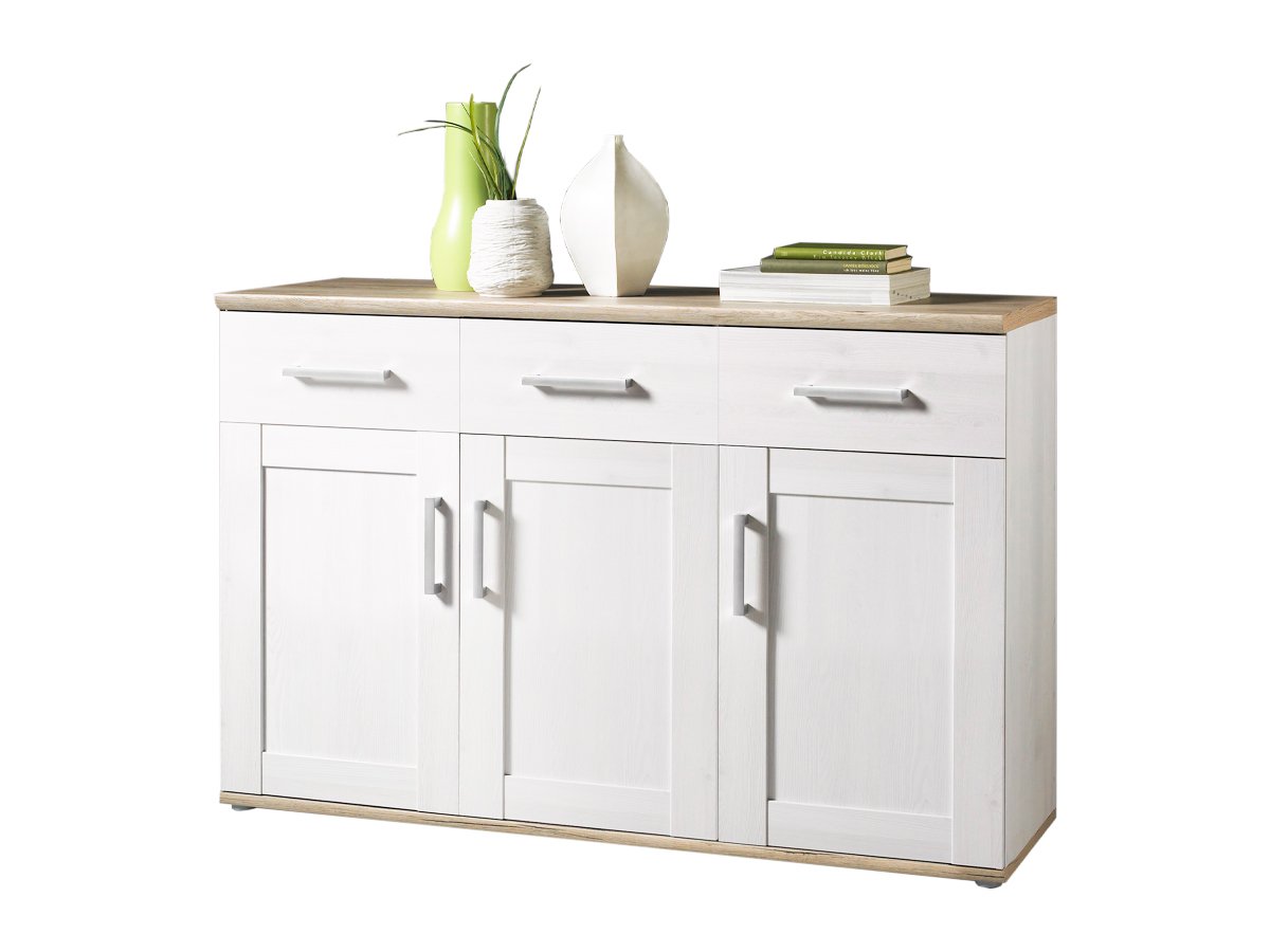 Sideboard 3 türig San Remo Eiche - Sibiu Lärche 140 cm - ROMANCE von Die Möbelfundgrube