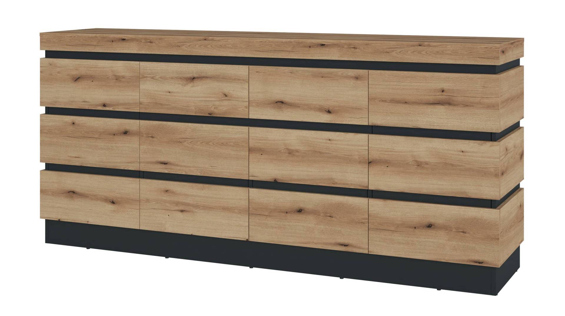 Sideboard Coast Evoke Eiche - grau 201 cm - CORTE von Die Möbelfundgrube