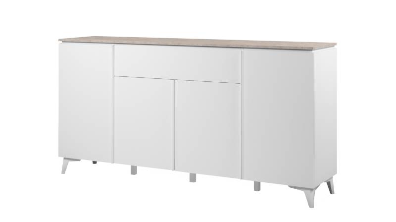 Sideboard Schublade weiß - Sandstein 177 cm - BERTRIX von Die Möbelfundgrube