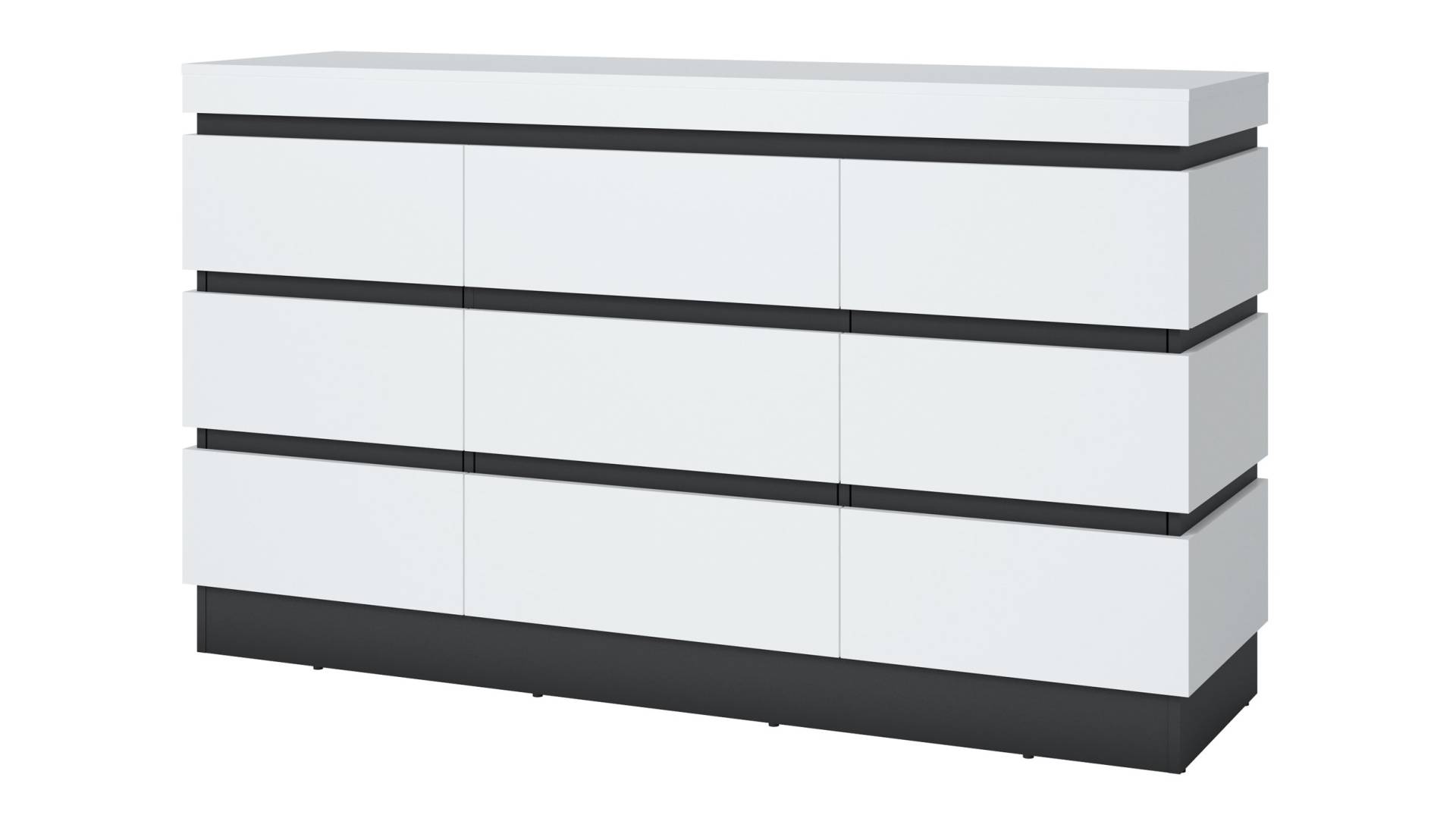 Sideboard alpinweiß - anthrazit 161 cm - CAMPANIA von Die Möbelfundgrube