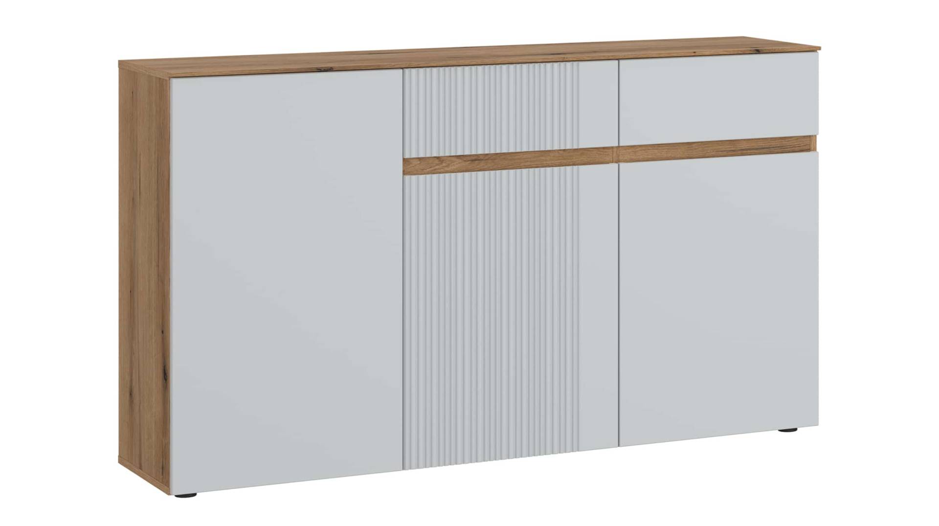 Sideboard mit Schubladen - grau - Eiche - 150 cm - MANILLA von Die Möbelfundgrube