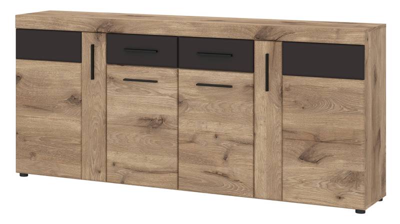 Sideboard mit 2 Schubladen Viking Eiche - grau 185 cm - GRANO von Die Möbelfundgrube