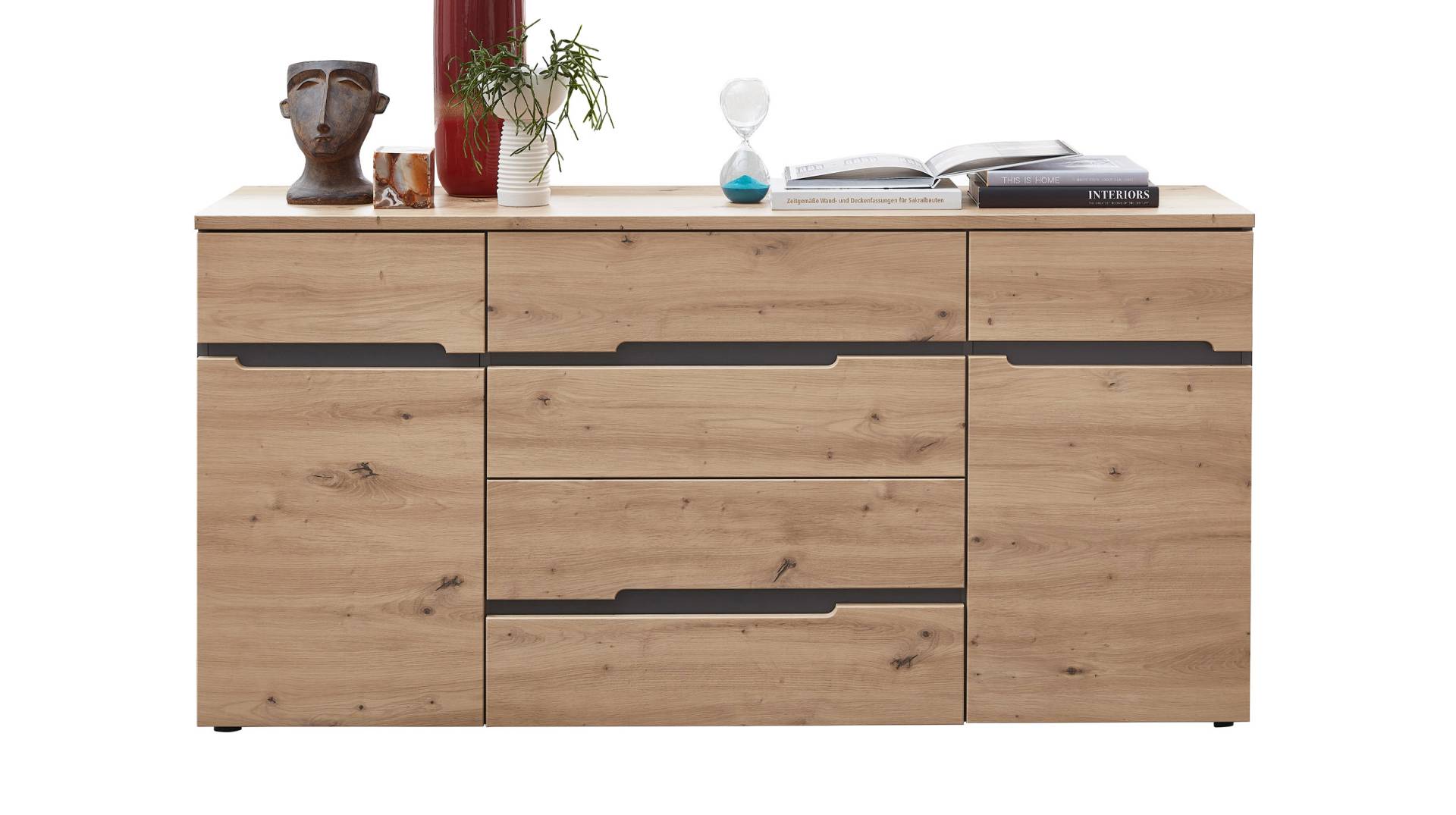 Sideboard mit 4 Schubladen Artisan Eiche - graphit 165 cm - MEMPHIS Sideboard mit 4 Schubladen Artisan Eiche - graphit 165 cm - MEMPHIS von Die Möbelfundgrube