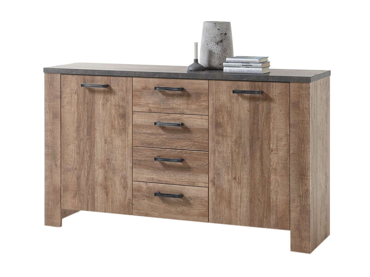 Sideboard mit 4 Schubladen Samdal - anthrazit 148 cm - EDMONTON von Die Möbelfundgrube