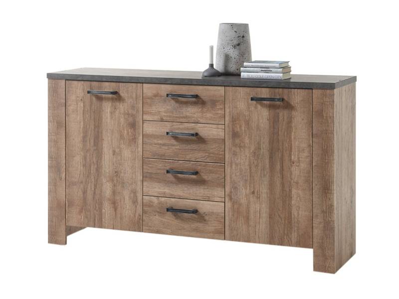 Sideboard mit 4 Schubladen Samdal - anthrazit 148 cm - EDMONTON von Die Möbelfundgrube