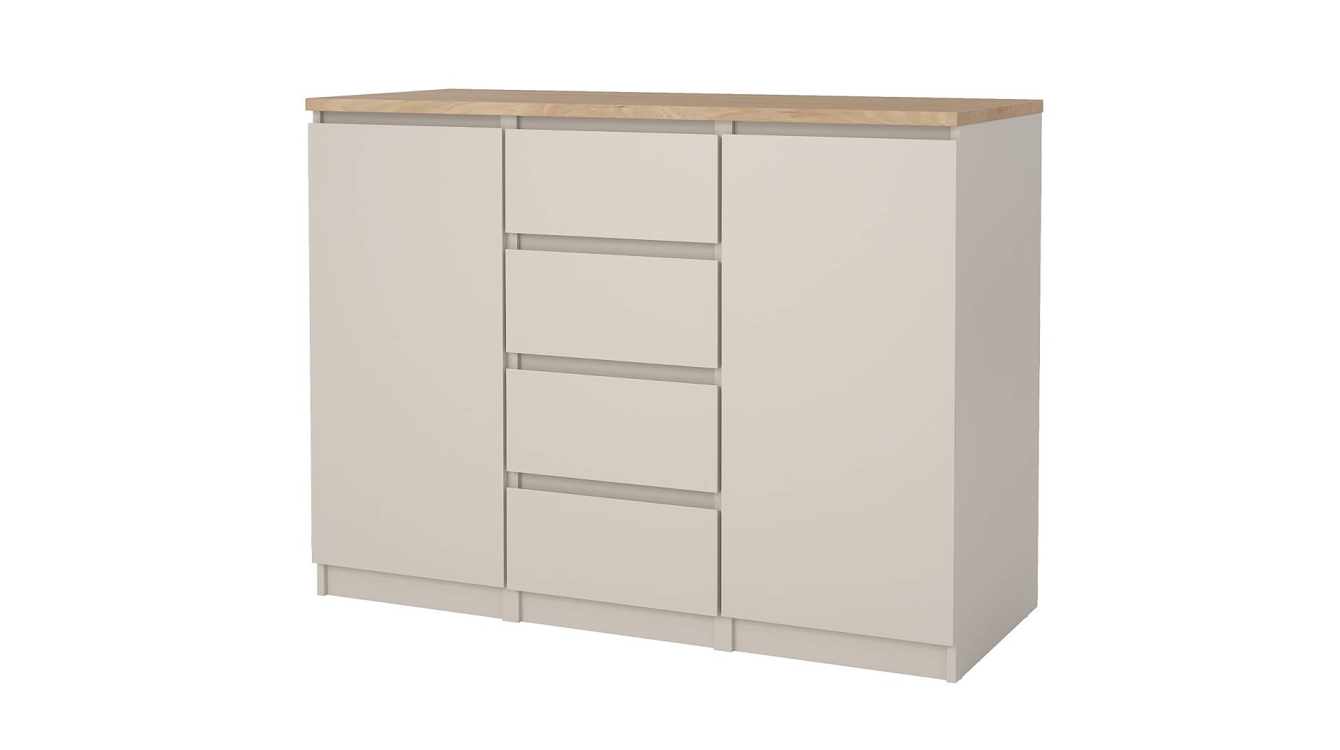 Sideboard mit 4 Schubladen beige - Jackson Hickory 121 cm - NAIA Sideboard mit 4 Schubladen beige - Jackson Hickory 121 cm - NAIA von Die Möbelfundgrube