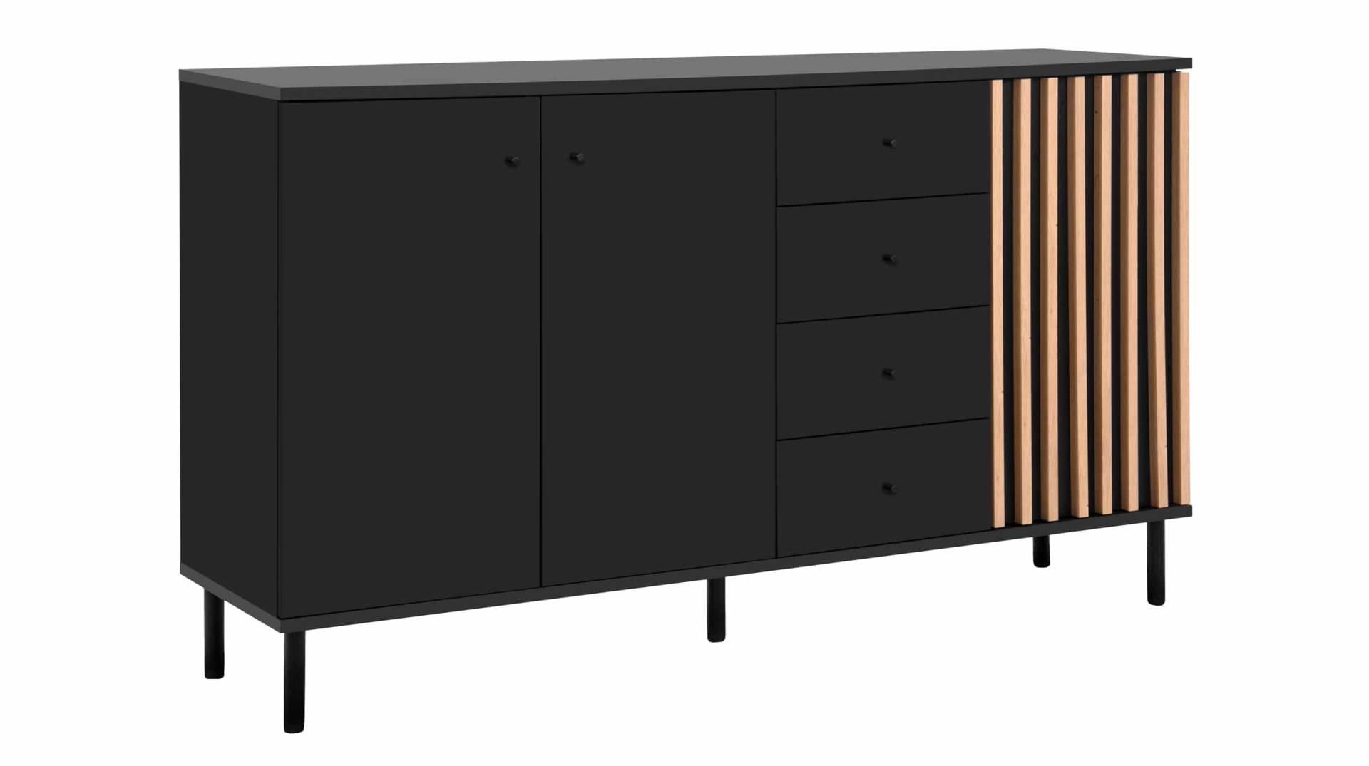 Sideboard schwarz Artisan Eiche - 4 Schubladen 160 cm - MONZA Sideboard schwarz Artisan Eiche - 4 Schubladen 160 cm - MONZA von Die Möbelfundgrube