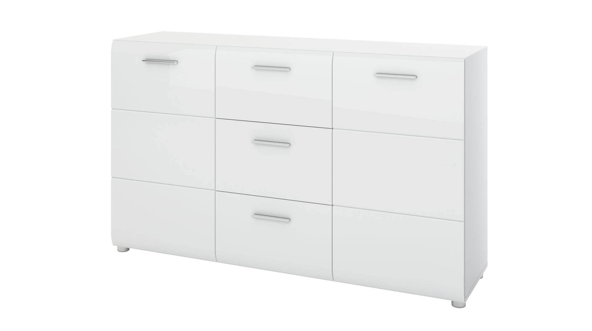 Sideboard weiß hochglanz 144 cm 2-türig - MERANO von Die Möbelfundgrube