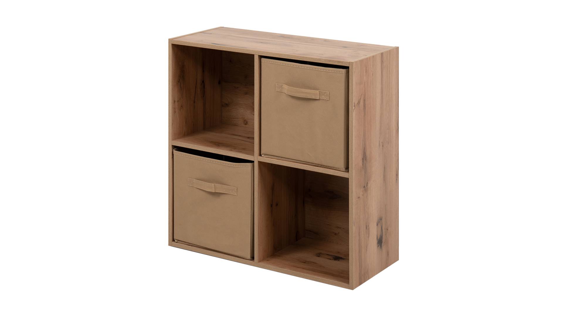 Standregal Artisan Eiche 60 x 60 cm - mit 2 Faltboxen - ARVIKA von Die Möbelfundgrube